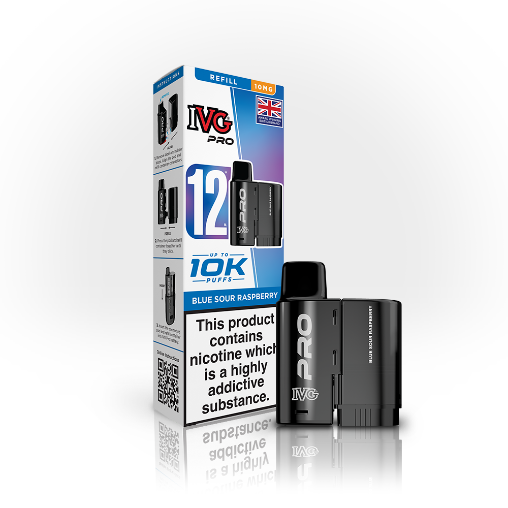 IVG Pro 12 Refills Blue Sour Raspberry 10mg | Smoketronics