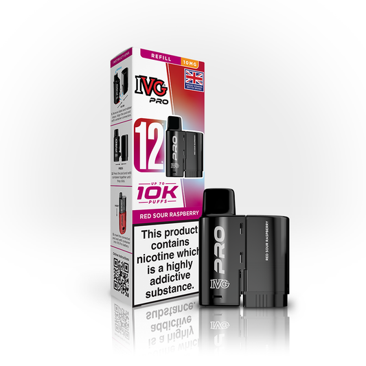 IVG Pro 12 Refills Red Sour Raspberry 10mg | Smoketronics