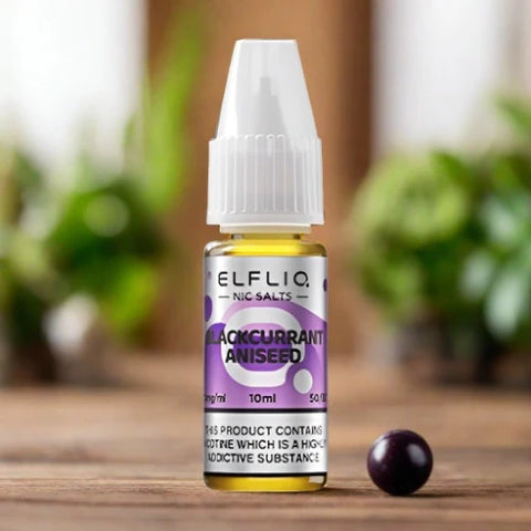 Elfliq 10ml Nic Salt by ElfBar - Blackcurrant Aniseed - Smoketronics
