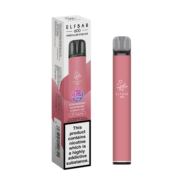 Elfbar 600 Prefilled Pod Kit | Strawberry Raspberry Cherry Ice