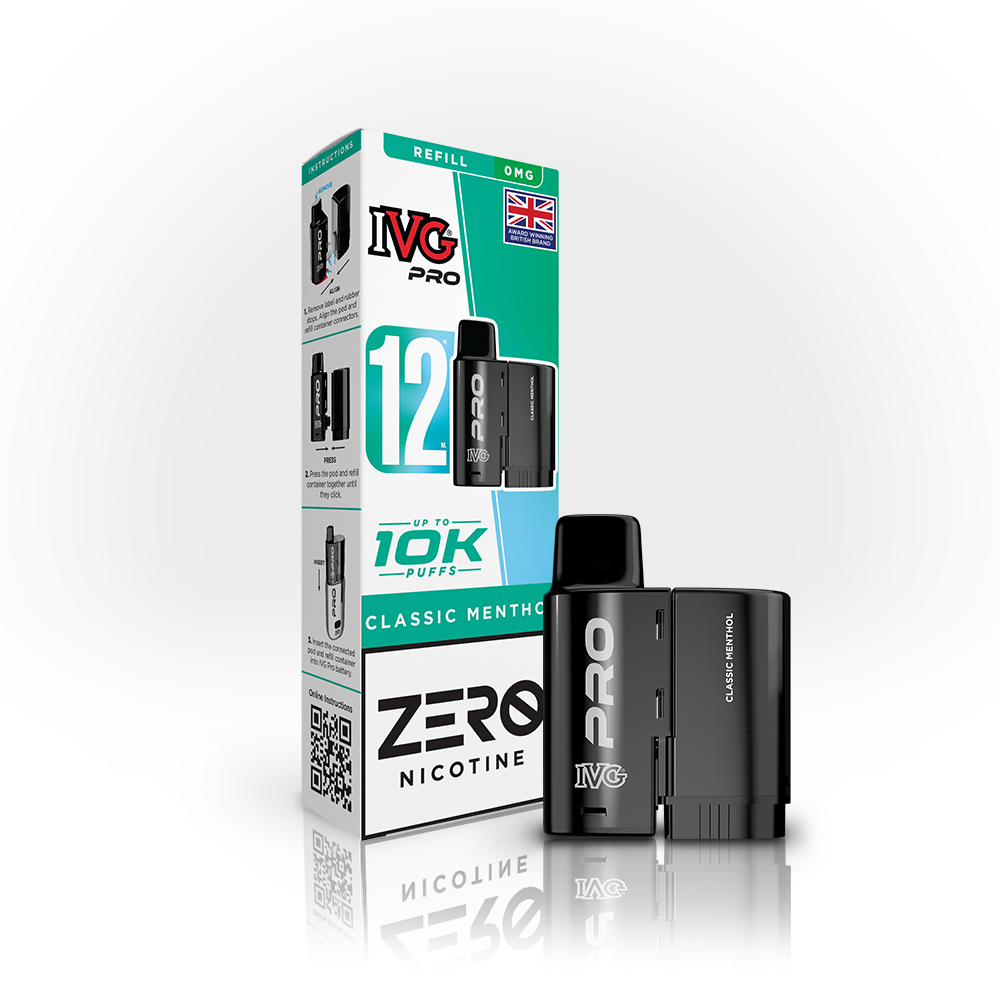 IVG Pro 12 Refills Classic Menthol 0mg | Smoketronics