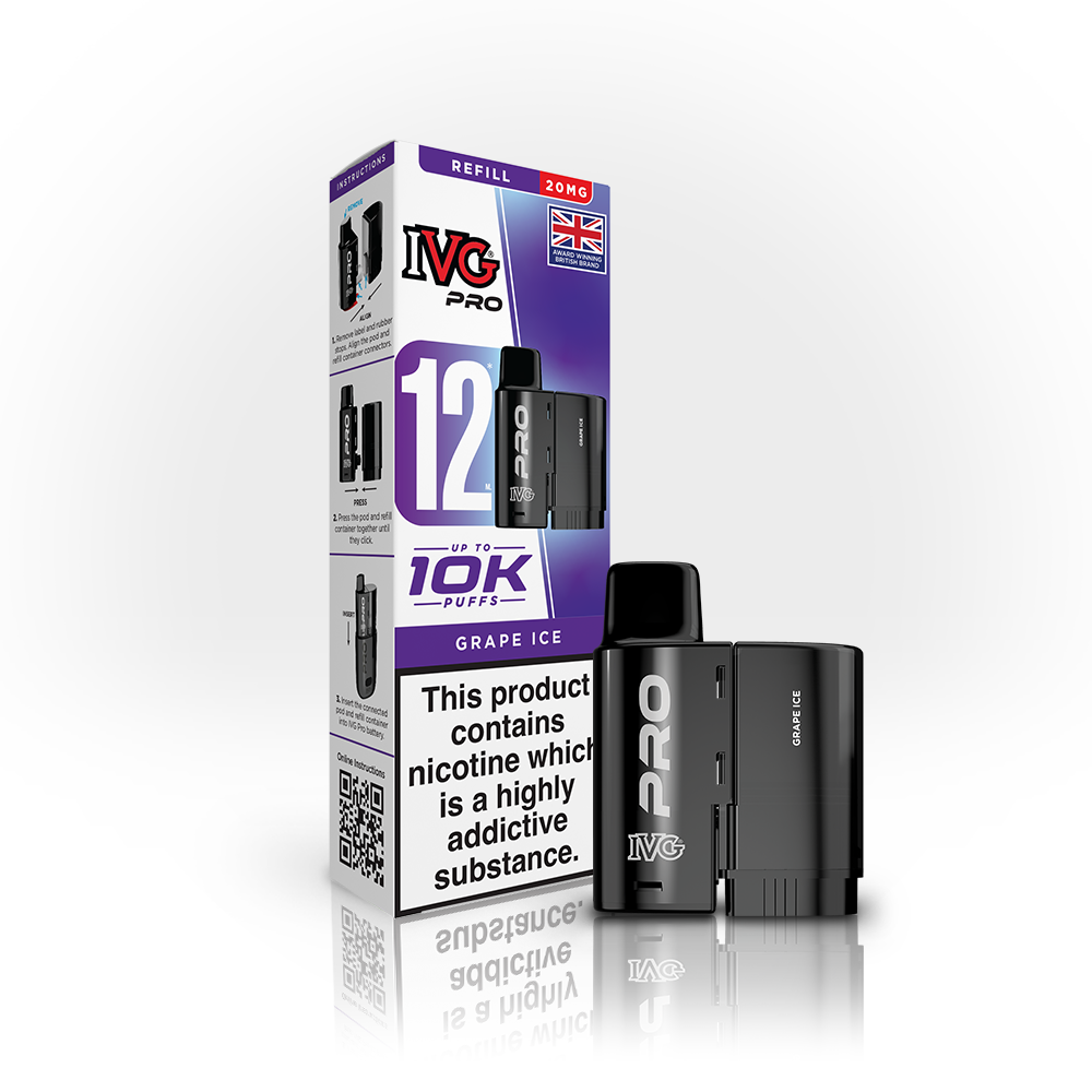 IVG Pro 12 Refills Grape Ice 20mg | Smoketronics