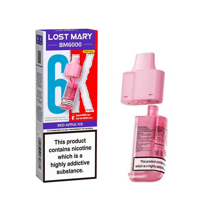 Lost Mary BM6000 Prefilled Replacement Pod Red Apple Ice