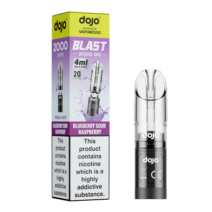 DoJo Blast 2000 Go Transparent Pre-filled Pods Blueberry Sour Raspberry
