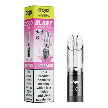 DoJo Blast 2000 Go Transparent Pre-filled Pods Juicy Peach