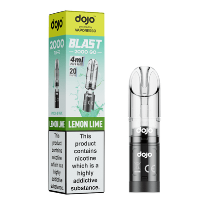 DoJo Blast 2000 Go Transparent Pre-filled Pods Lemon Lime