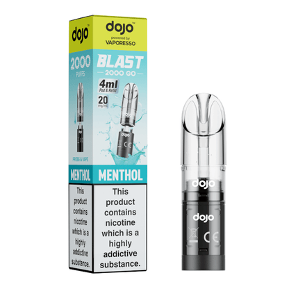 DoJo Blast 2000 Go Transparent Pre-filled Pods Menthol