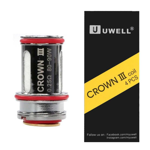 Uwell Crown 3 Coil 0.25ohm (4pcs) - Smoketronics