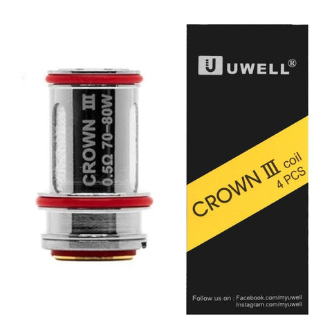 Uwell Crown 3 Coil 0.5ohm (4pcs) - Smoketronics